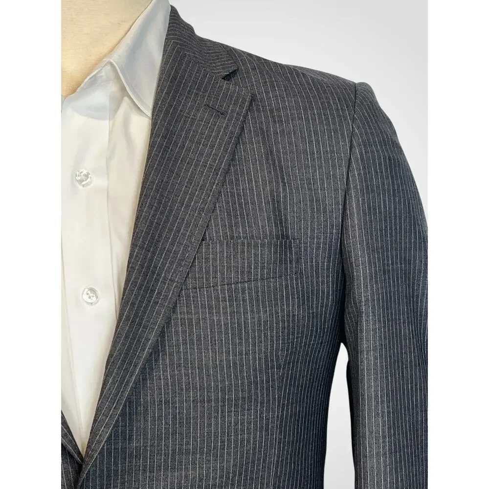 Paul Smith Abbey Road Suit 38R 33x33 Slim Gray Stripe Italian Wool Designer